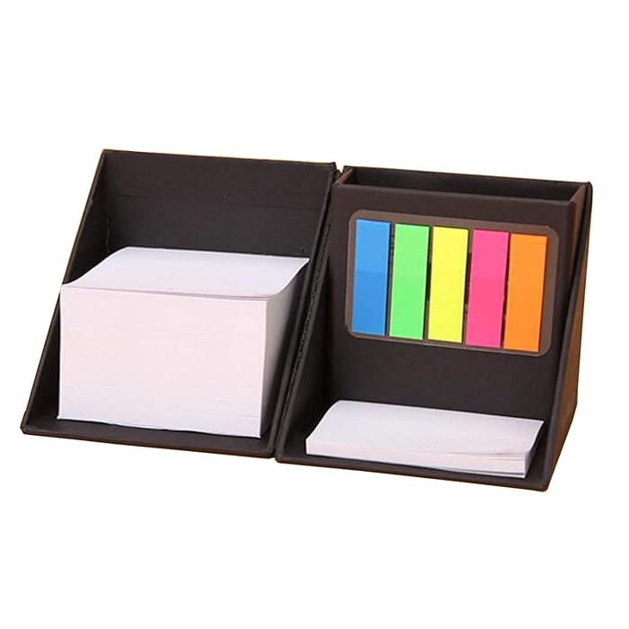 DALUCI Cube Style Foldable Sticky Memo Pads with Stationery Pen Holder, Sticky Note