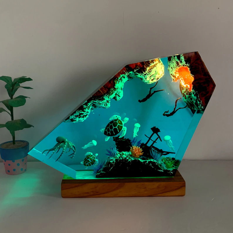 Resin Wood Lamp