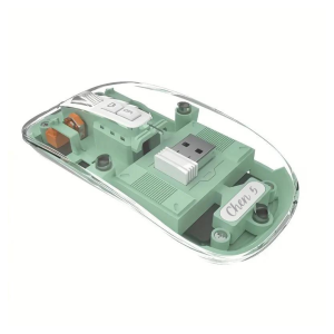 Wireless Transparent Mouse (Bluetooth 2.5, 5.1 + USB 2.4G) (Green)