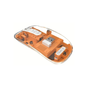 Wireless Transparent Mouse (Bluetooth 2.5, 5.1 + USB 2.4G) (Orange)