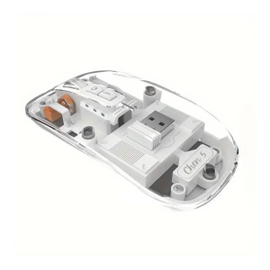 Wireless Transparent Mouse (Bluetooth 2.5, 5.1 + USB 2.4G) (White)