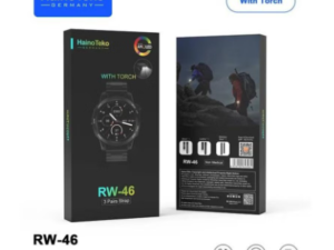 HainoTeko Germany RW-46 Round shape AMOLED Display Smart Watch With Built in Torch 3 Pair Straps and Wireless Charger