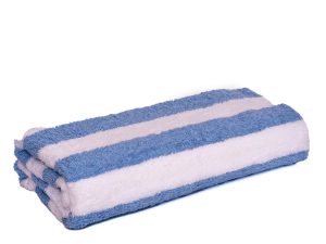 Blue And White Stripes luxurious and Absorbent Bath Towel - Soft and Quick-Drying, Perfect for Bathroom and Pool Use .
