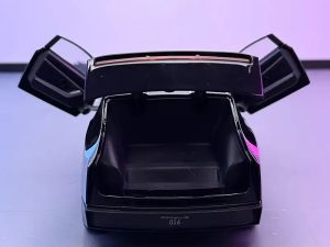 1:32 Scale Alloy Car Model - Black Sports Car with Purple Accents, Manual Operation, Detailed Interior & Exterior