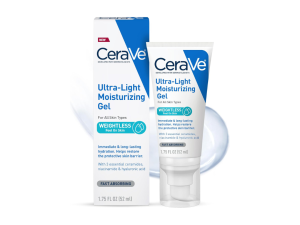 CeraVe Ultra-Light Moisturizing Gel | Hydrating Gel Face Moisturizer with Ceramides, Niacinamide, Hyaluronic Acid | Fragrance Free | Oil-Free | Weightless Mattifying Moisturizer | 1.75 FL Oz